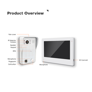 Intercomunicador de timbre de video a prueba de agua de 7 pulgadas con cámara Teléfono de puerta con cable de metal y monitor para diferentes casas - Product Image 3