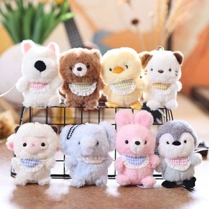Sevimli sevimli Bib kolye anahtarlık süper yumuşak peluş oyuncak bebek şeklinde bir fil köpek ördek ayı sevgililer günü için - Product Image 3