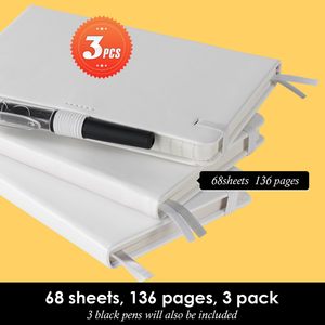 3 Pack taccuino tascabile diari Mini piccola copertina in pelle con chiusura elastica e 3 penne blu per lavoro e blocco Memo - Product Image 4