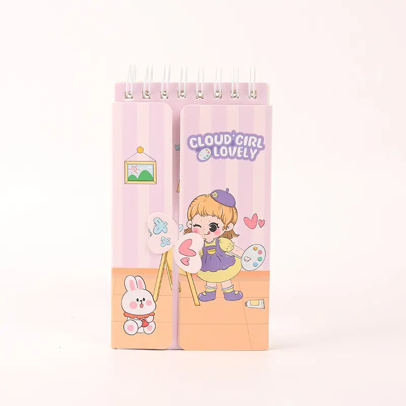 Custom Cloud Girl Coil Book Student Notebook Flip Small Book Portable Notepad School Supplies Wholesale