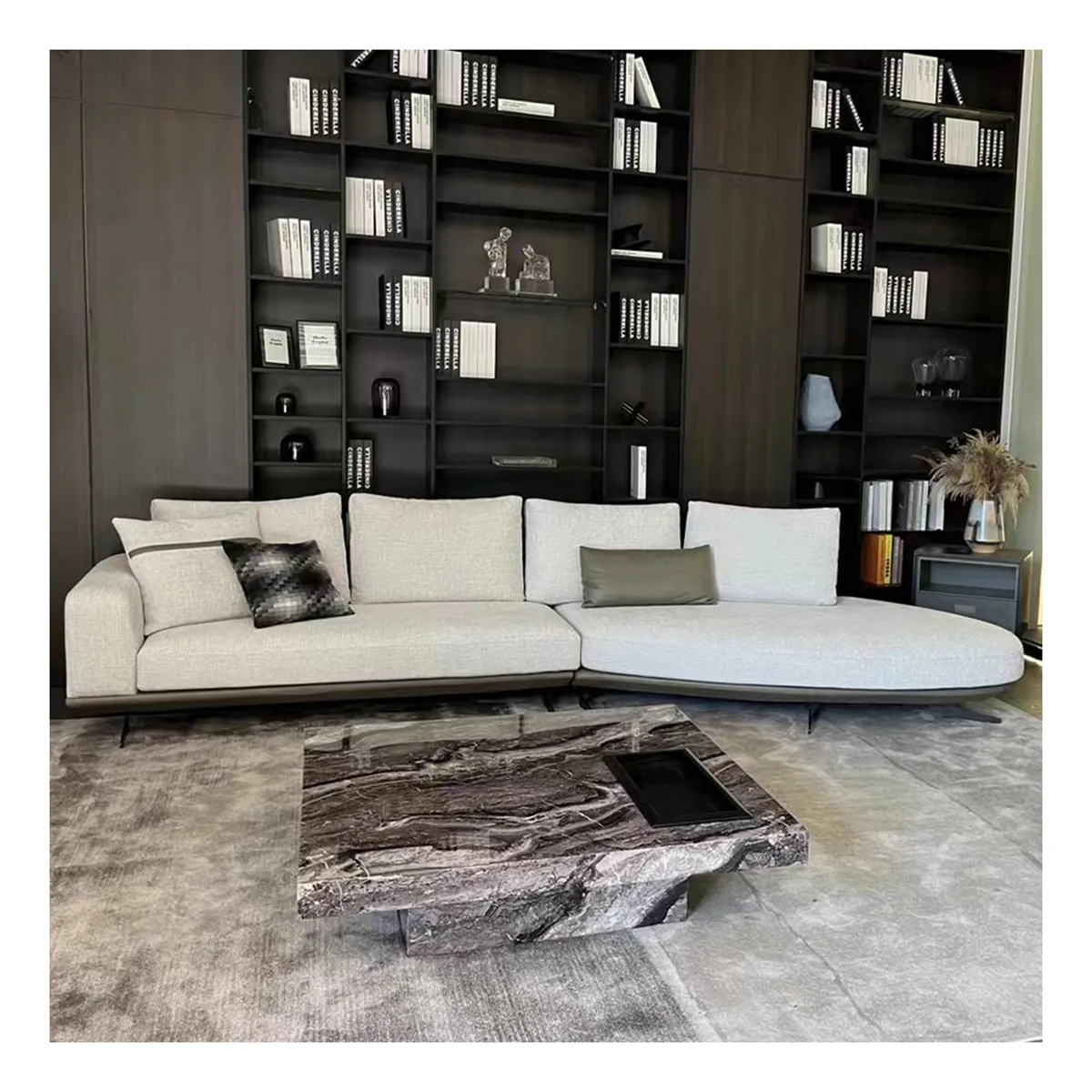 Foshan mobilya yüksek kalite konfor kanepe Villa oturma odası kanepe modüler kanepe Modern lüks yeni tasarım L şekli kesit kanepe