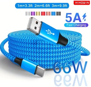 三星小米华为多色3A USB C型快速充电电话线15/16编织充电器数据线 - Product Image 3
