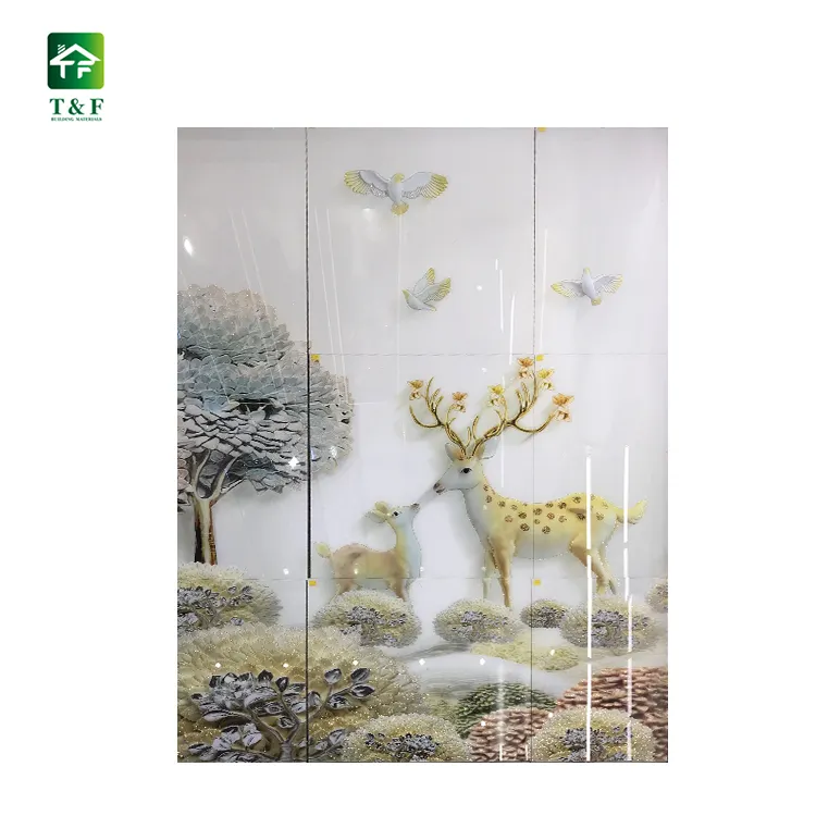 3d effetto di stampa animale di ceramica pavimento di piastrelle per bagno di alta gloss pieno lucido nuovo bagno disegni 3d piastrelle