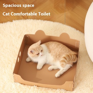 Seçim eğlenceli tek kullanımlık PP katlanabilir kedi kum kabı kolay temiz parçalanabilir otomatik kedi tuvalet özelleştirilebilir Pet acil kum tepsisi - Product Image 5