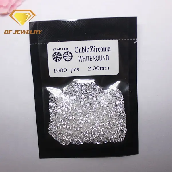 Wuzhou-máquina europea de corte de piedras de circonia cúbica redonda, color blanco