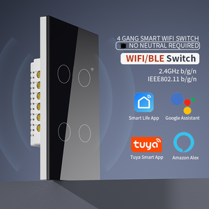 Akıllı inline abd standart anahtarı 4 gang 1 yollu app kontrollü zamanlayıcı anahtarı olmayan dokunmatik ışık wifi kablosuz akıllı anahtarı - Product Image 2