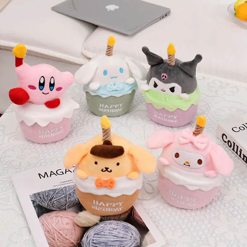 प्यारा Kawaii नरम खिलौना Kuromi Cinnamoroll जन्मदिन का केक Sanrio के लिए मेलोडी आलीशान गुड़िया उपहार