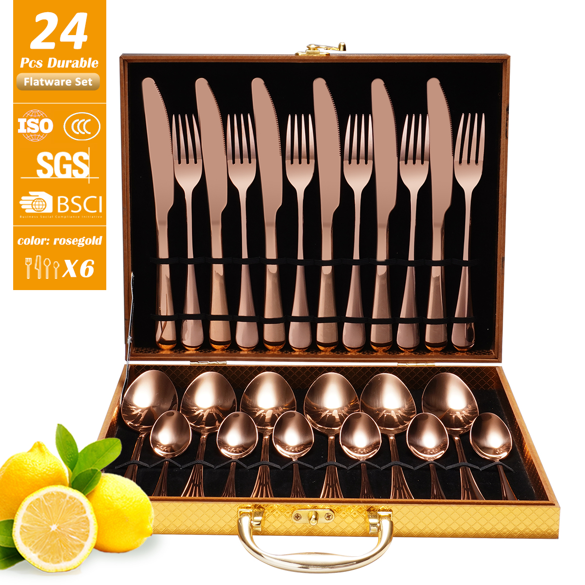 24pcs Rose gold