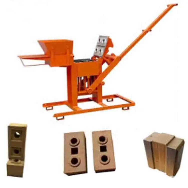 2-40 máquina de ladrillos prensados de arcilla entrelazada máquina de fabricación de bloques de tierra comprimida manual y máquina de ladrillos de barro