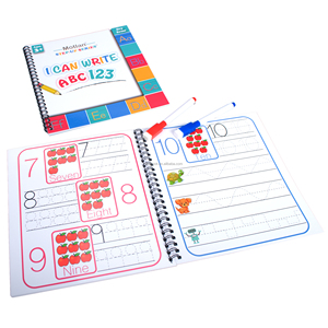 Printing Professional Children Wipe Clean Book with Pen Alphabet and Number Learn to <strong>Write</strong> Wire-O Book - Product Image 3