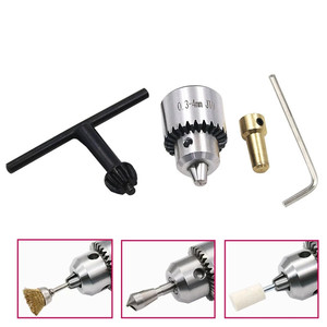 מיקרו מנוע טווח הידוק צ 'אק 0.3-4mm להתחדד רכוב מיני תרגיל צ' אק עם צ 'אק מפתח 3.17mm פליז חשמלי מנוע פיר