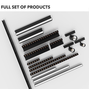 Sistema de iluminación de riel de aluminio integrado, luz de pista magnética lineal montada, personalizada, 48v, 1m, 1,5 m, 2m - Product Image 2