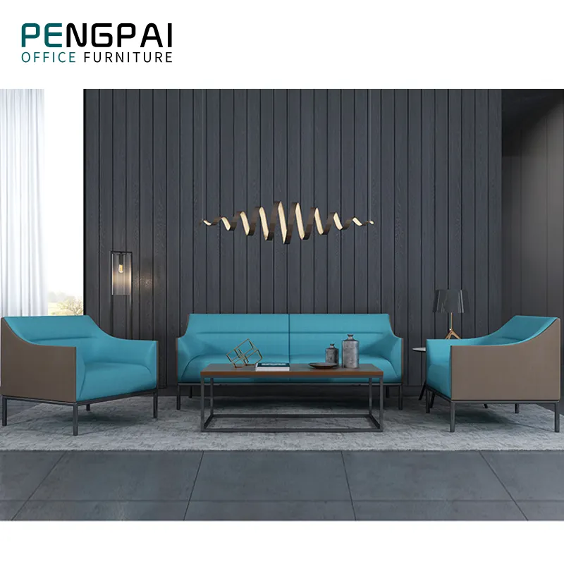 האחרון עיצוב אירופאי סגנון כחול VIP חדר pu ספה עבור בנק מכירה מרכז