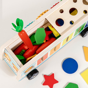 Çok fonksiyonlu sınıflandırma araba çocuk eğitim havuç ahşap oyuncak Montessori şekil renk sıralama oyunu oyuncaklar çocuklar için - Product Image 5