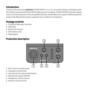 Midiplus工作室M Pro OTG批发全套专业工作室录音声卡1in2out带OTG的USB音频接口 - Product Image 4