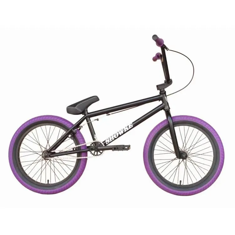 Marco de aleación de aluminio para bicicleta de calle de 20 pulgadas personalizado por el fabricante púrpura Freestyle 20 pulgadas bicicleta Bmx