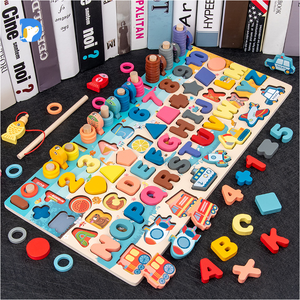 7 in 1対数ボード形状認識ナンバーパズル2〜4歳および5〜7歳の幼児教育玩具 - Product Image 2