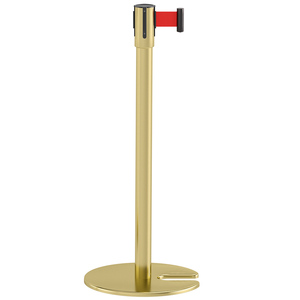 เสาคั่นฝูงชนแบบยืดหดได้พร้อมโลโก้สั่งทำพิเศษ ทำจากสแตนเลสสีทอง สำหรับงานอีเว้นท์และคนเดินเท้า - Product Image 1