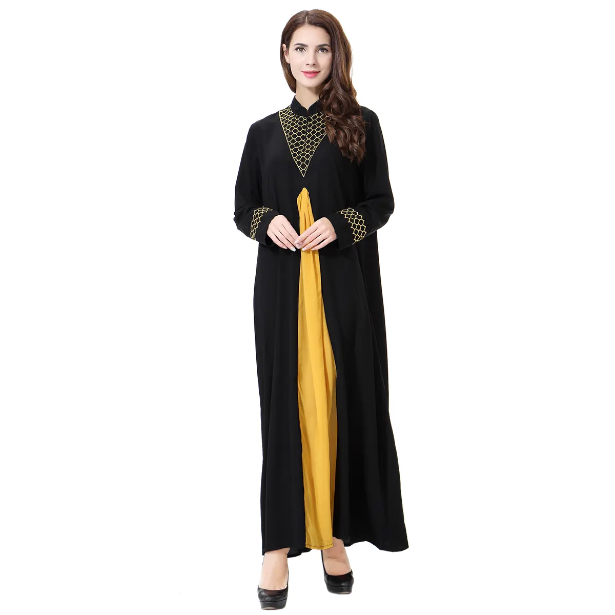 Femme Dubai Kaftan Dress Shine Dubai Venta al por mayor Maxi Dress Última moda abaya Dubai mujeres musulmanas vestido