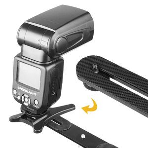 Barra de extensión de soporte de Flash de montaje de cámara dual YEAH con tornillo 1/4 para cámara Digital DSLR micrófono de vídeo de estudio de luz LED - Product Image 2