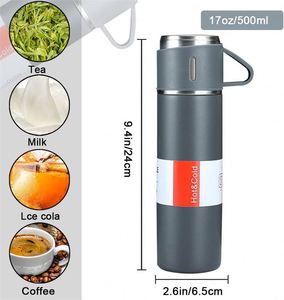 保温瓶双壁饮用咖啡瓶500毫升礼品不倒翁杯套不锈钢真空不倒翁烧瓶套装