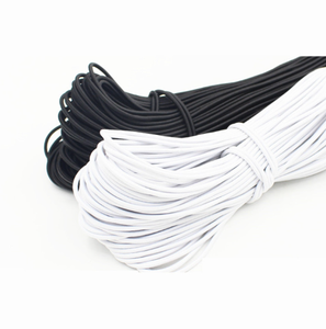 Cuerda elástica negra con núcleo de látex, cuerda de mano trenzada, cuerda elástica para prendas, etiqueta de cuerda elástica con cuentas, cuerdas listas para usar - Product Image 3