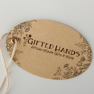 Diseño de logotipo, marca personalizada, etiquetas oscilantes, ropa, ropa, etiquetas colgantes con cuerda - Product Image 3