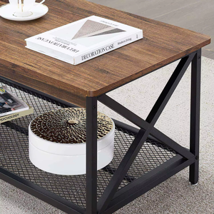 Mesa de Centro โต๊ะไม้ทรงสี่เหลี่ยมผืนผ้า, โต๊ะสำหรับห้องนั่งเล่นเฟอร์นิเจอร์สำนักงานโต๊ะกลางกาแฟทันสมัยพร้อมชั้นเก็บของ - Product Image 6