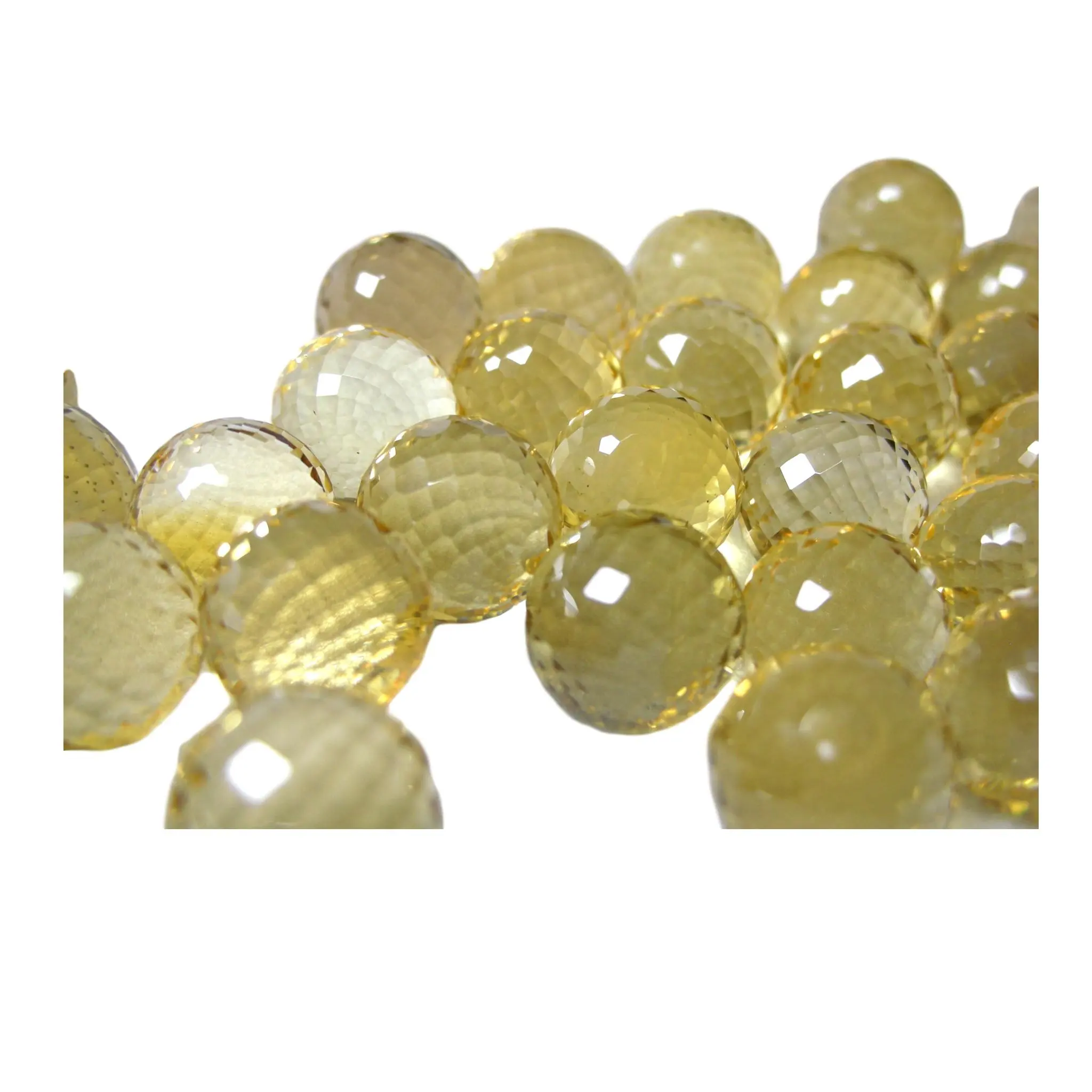 Perle a forma di palla sfaccettate con pietre preziose naturali Citrine di colore medio tutte le forme e dimensioni tagliate su ordini personalizzati a prezzi all'ingrosso In