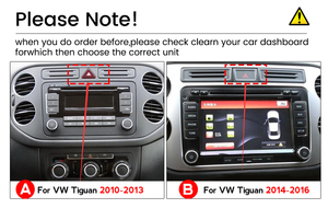ระบบเครื่องเสียงรถยนต์สำหรับ VW Tiguan 2010-2016แอนดรอยด์8คอร์1024*760 IPS จอแยก GPS BT DSP RDS