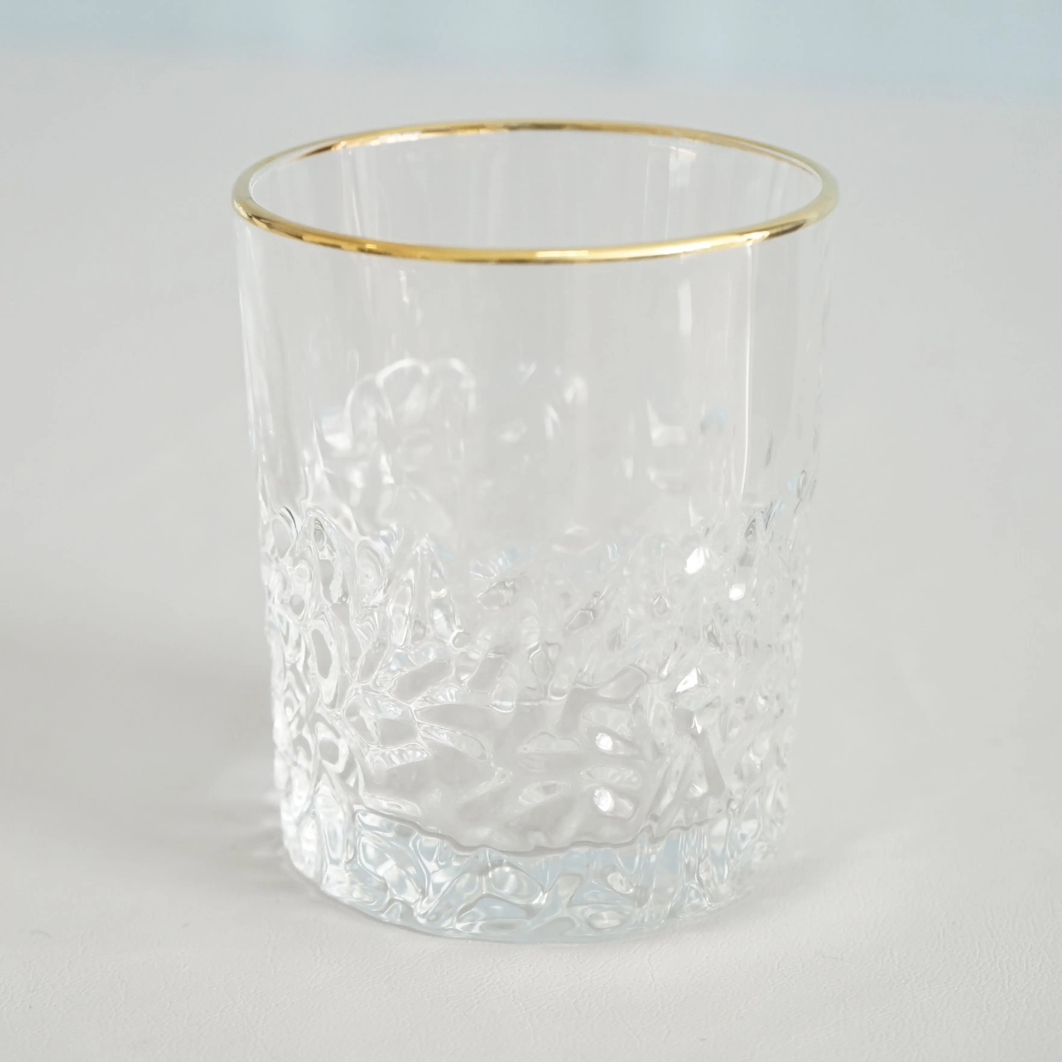 10oz custom heavy bottom engraved rock glasses whiskey glass with gold rim