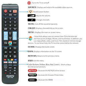 Huayu <span class=keywords><strong>RM</strong></span>-L1598 Nhà Máy Bán Hàng Trực Tiếp Hồng Ngoại <span class=keywords><strong>TV</strong></span> Điều Khiển Từ Xa Phổ Quát Đối Với Samsung <span class=keywords><strong>TV</strong></span> Với Blacklight - Product Image 4