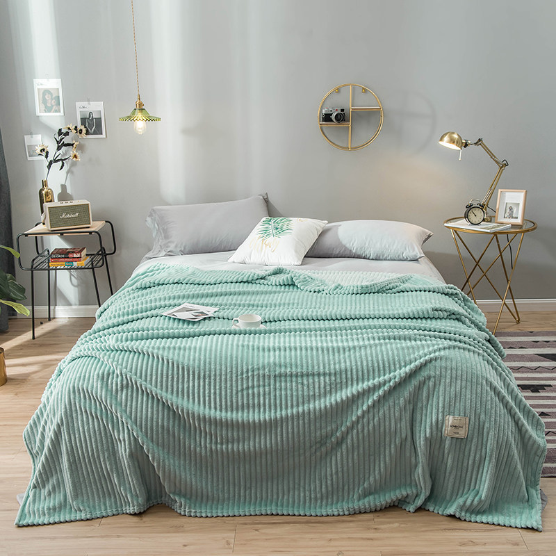 single-layer magic fleece blanket-mint green
