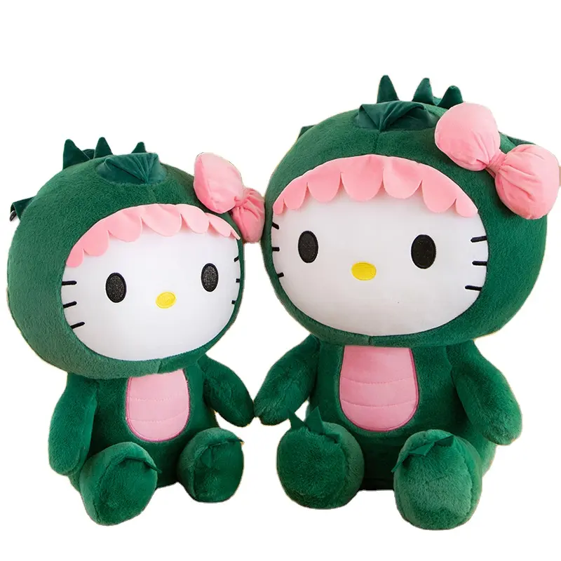 HL New Green Dinosaur Drag KT Hallo Kitty Kulomi Tamanho grande Meninas Cute Plush Kids Doll Super Soft Toy para crianças