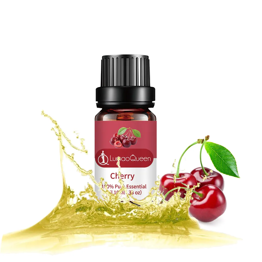 MSDS-aceite esencial de cereza para aromaterapia, aceite esencial de grado superior de 10ml, aceite aromático para el cuidado del cabello