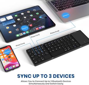 Teclado inalámbrico compacto con ratón táctil plegable Bluetooth teclado touchpad teclado inalámbrico teclado plegable - Product Image 6