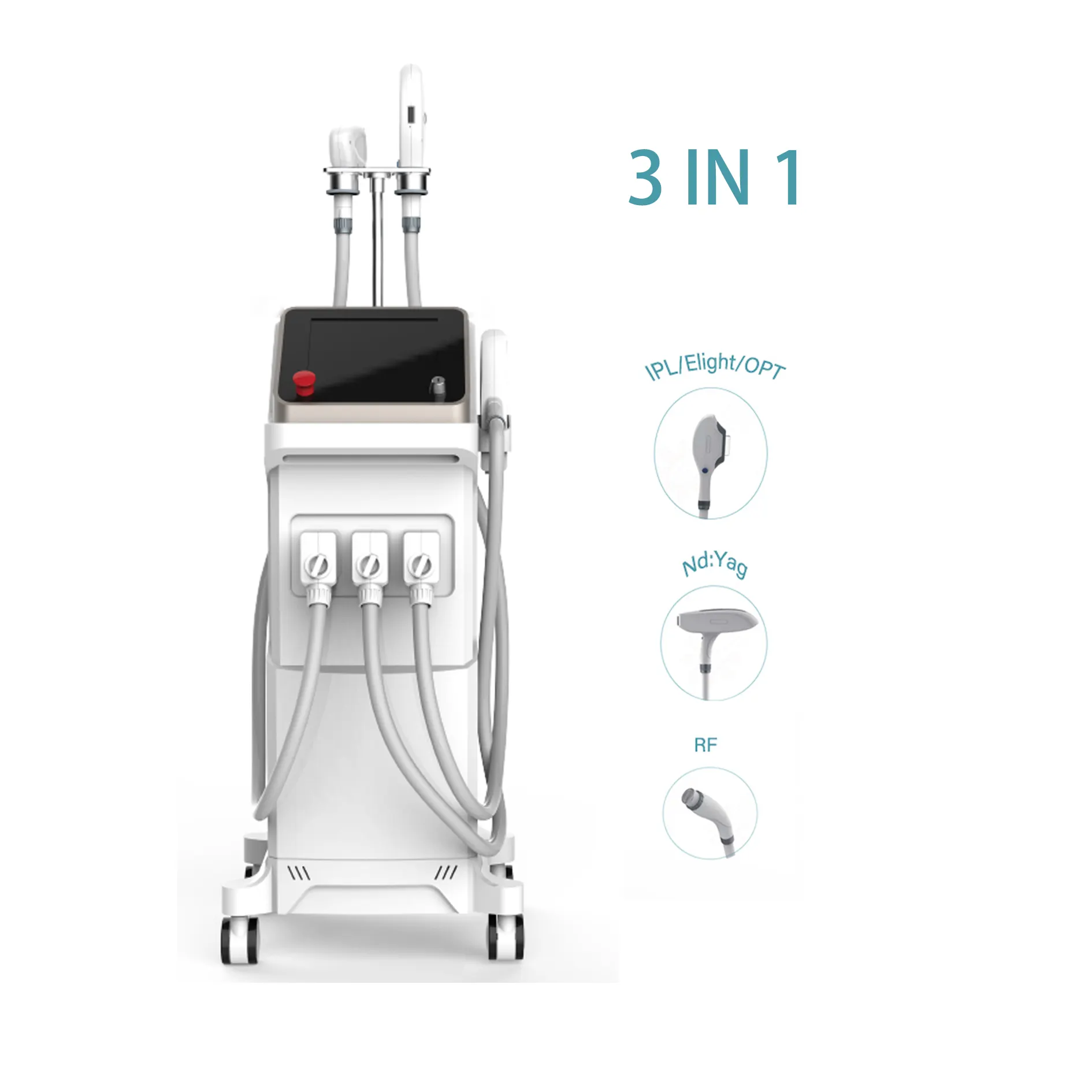 Atacador distribuidores desejados 3 em 1, máquina removedora de pelos ipl opt nd rf milti-dispositivo de beleza