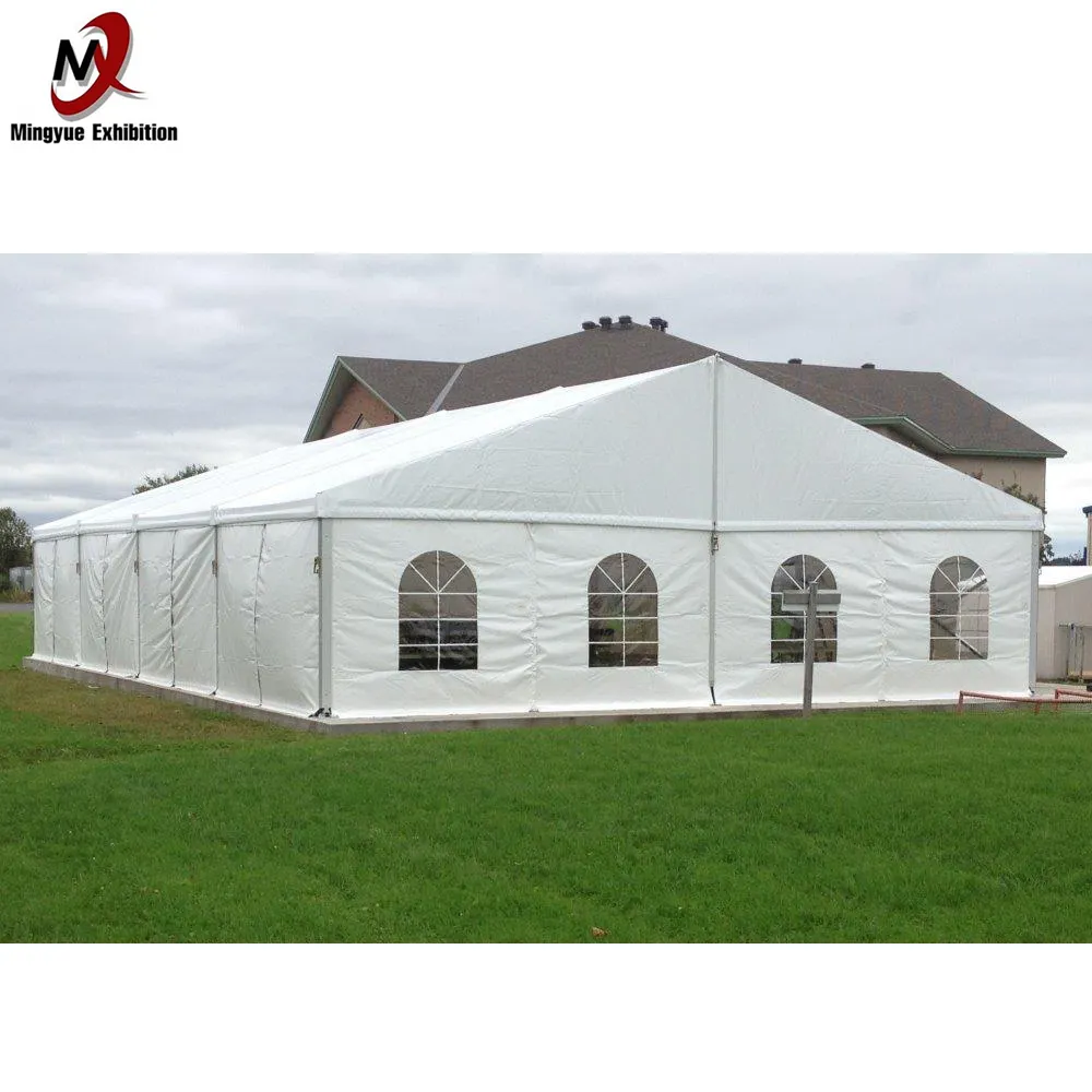 5X15M Buiten Aluminium Frame Marquee Clear Pvc Tent Met Glazen Wand
