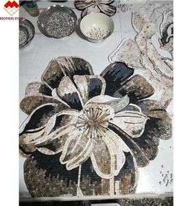 Tùy chỉnh đá cẩm thạch khảm bức tranh tường gạch bóng kết thúc cho trang trí nội thất cho phòng nội thất sử dụng hoa gạch khảm đá cẩm thạch - Product Image 6