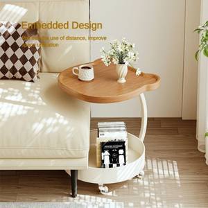 בית מגורים ריהוט פשוט עיצוב זול מחיר זול נייד ספה שולחן עבודה צד לאחסון צבעוני עץ קטן עגול ליד שולחן שינה - Product Image 5