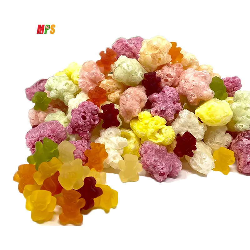 Freeze Dried Candy Supplier Wholesale Freeze Dry Jelly Bears Gelatin-Base Candies Gummy Sweet Confections