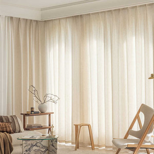 Nhà Sản Xuất Phổ Biến Phong Cách Vải Lanh Tự Nhiên Gợn Sóng Gấp Rèm Tuyệt Đối Cho Phòng Khách - Product Image 3