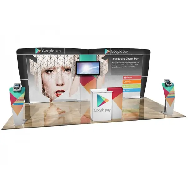 Custom Made Clothing Exhibition Stand Advertising Pop Up Booth Portable Trade Show Booth Display 10X10 For Event