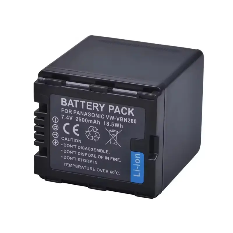 Batterie d'appareil photo VW-VBN260 2500mAh adaptée aux HC-X800 Panasonic X810 X900 X900M X910 X920 X920M HDC-HS900
