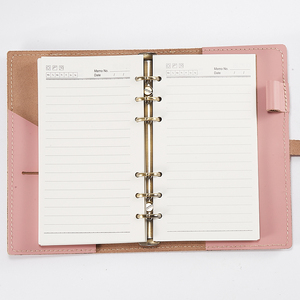 2024 Vintage hecho a mano de cuero genuino A6 cuaderno diario Rosa 100gsm Dowling papel hojas sueltas con lazo para bolígrafo - Product Image 4