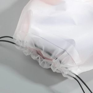 Seyahat depolama ambalaj büyük plastik taşınabilir organizatör kılıfı özel LOGO saydam temizle İpli ile ayakkabı çantaları halat - Product Image 3