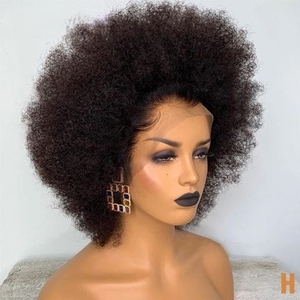 Doğal previrgin bakire Afro kıvırcık 4C bebek saç kısa Frontal Bob peruk sapıkça düz insan saçı HD dantel ön peruk