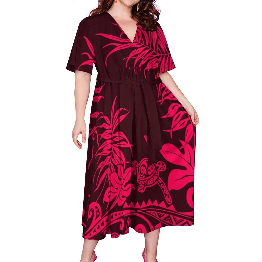 Benutzer definierte Puletasi Samoa Kleidung Tapa Polynesian Aloha Kleid Designs Tribal Print Luxus Hochzeits feier Freizeit kleider
