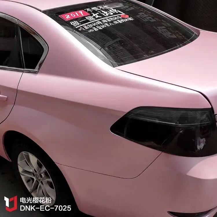 Derek 1.52*18m roze kleur satijn metallic auto vinyl wrap film voor auto verf beschermende