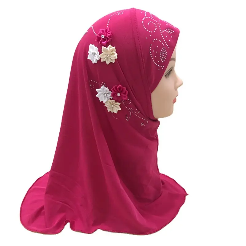Islamic Kids Hijab Abaya Egipto Schal Pashmina Decorative Neck Small Womens Hair Scarf Kids Hijab Muslim